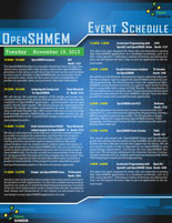 OpenSHMEM event schedule