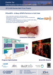 A Many-GPGPU Particle-in-Cell Code